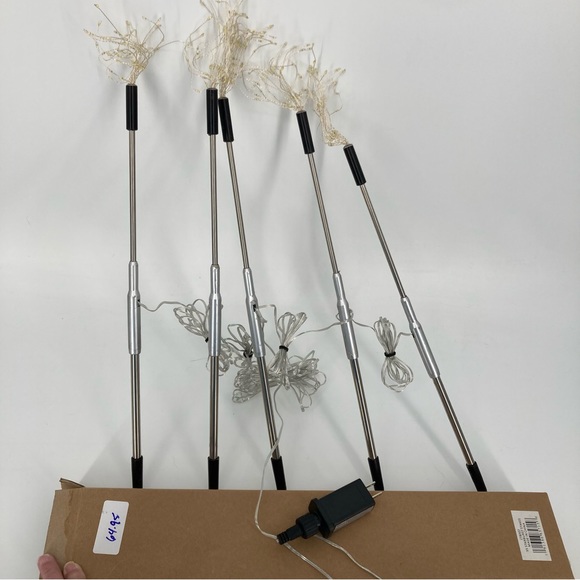 New Wind & Weather Starburst Garden Light Set 5 Pc LED Fairy Wedding Landscape - Picture 7 of 9